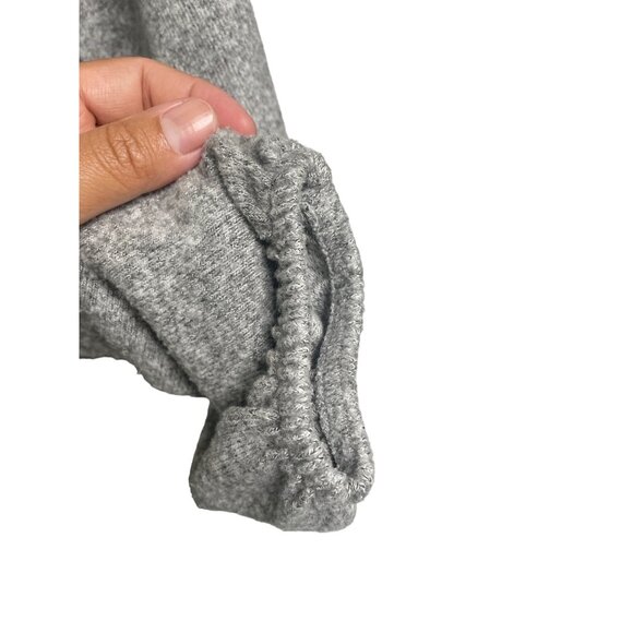 Zara Women's Medium M Med Gray Knit Sweater Long Sleeve Cropped Elastic Waist - Picture 11 of 15